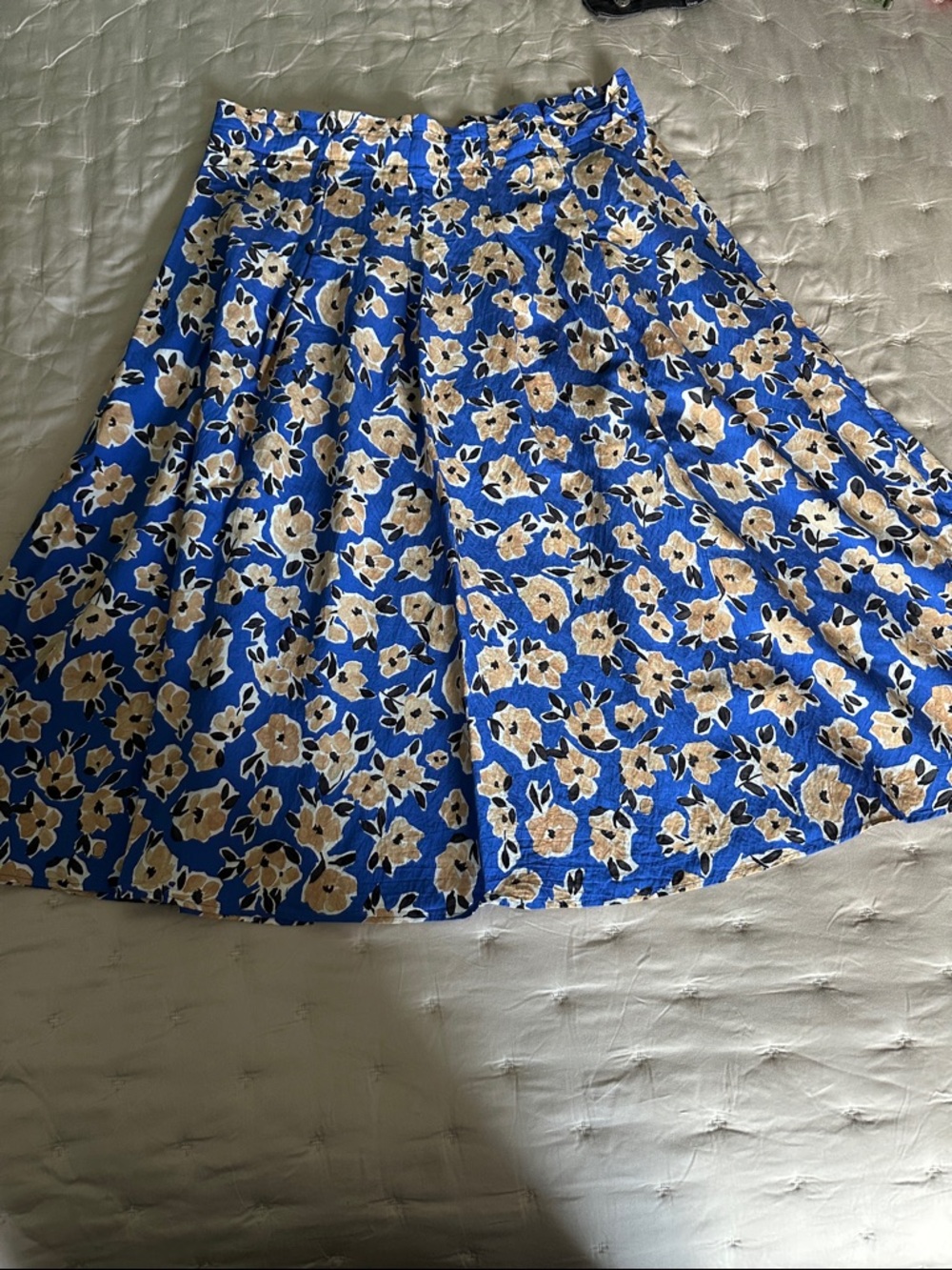 Ann Taylor Blue Floral Skater Skirt